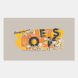 The Flintstones   Everybody Let's Rock Rectangular Sticker