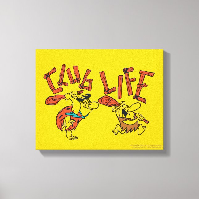 The Flintstones | Fred & Barney - Club Life Canvas Print (Front)