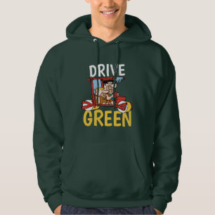 The Flintstones Fred & Barney - Drive Green Hoodie