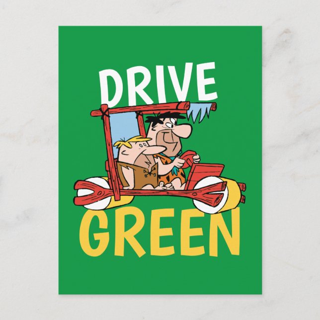 The Flintstones | Fred & Barney - Drive Green Invitation Postcard (Front)
