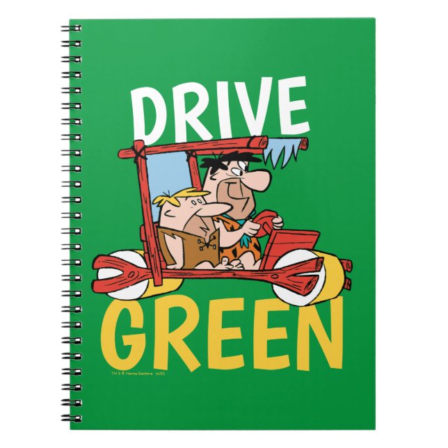The Flintstones | Fred & Barney - Drive Green Notebook (Front)