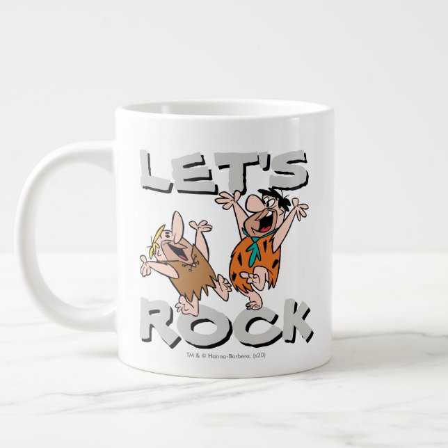The Flintstones | Fred & Barney - Let's Rock Large Coffee Mug (Left)