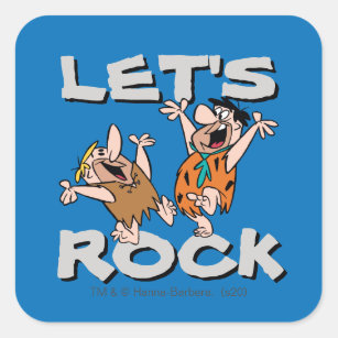 The Flintstones   Fred & Barney - Let's Rock Square Sticker
