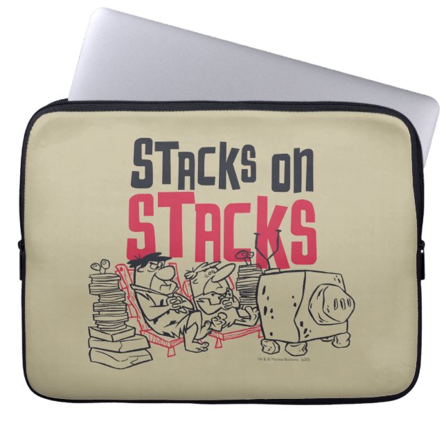 The Flintstones | Fred & Barney - Stacks on Stacks Laptop Sleeve (Front)