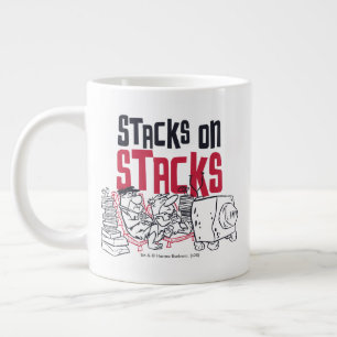 The Flintstones   Fred & Barney - Stacks on Stacks Large Coffee Mug