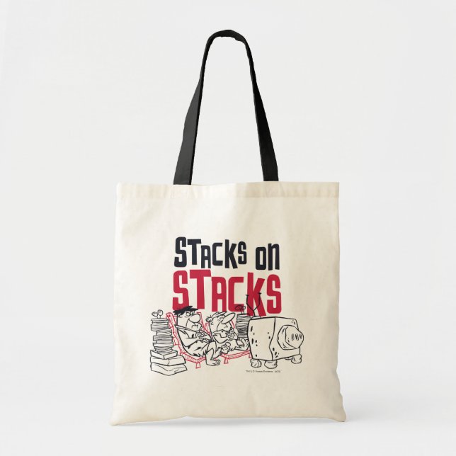 The Flintstones | Fred & Barney - Stacks on Stacks Tote Bag (Front)