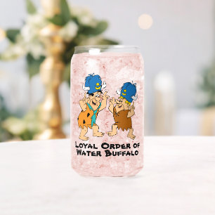 The Flintstones Fred & Barney Water Buffaloes Can Glass