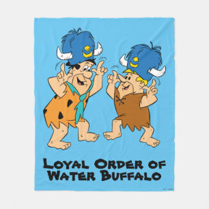 The Flintstones Fred & Barney Water Buffaloes Fleece Blanket