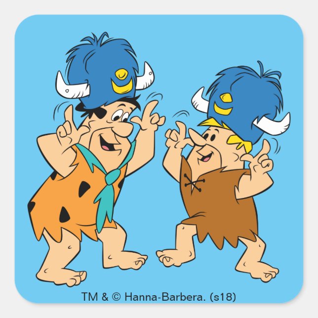 The Flintstones | Fred & Barney Water Buffaloes Square Sticker (Front)