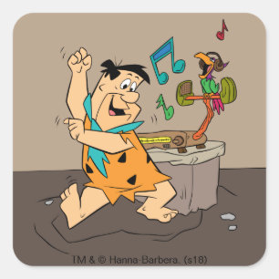 The Flintstones   Fred Flintstone Dancing Square Sticker
