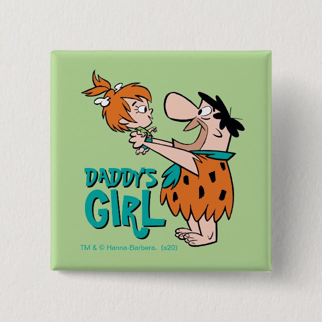 The Flintstones | Fred & Pebbles - Daddy's Girl 15 Cm Square Badge (Front)