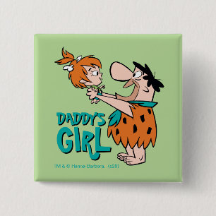 The Flintstones Fred & Pebbles - Daddy's Girl 15 Cm Square Badge