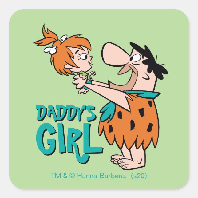 The Flintstones | Fred & Pebbles - Daddy's Girl Square Sticker (Front)