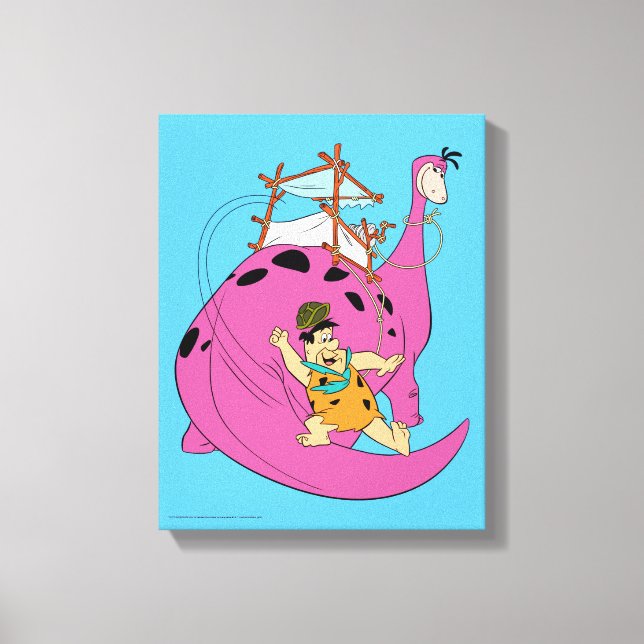 The Flintstones | Fred Sliding Down Tail Canvas Print (Front)
