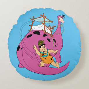 The Flintstones Fred Sliding Down Tail Round Cushion