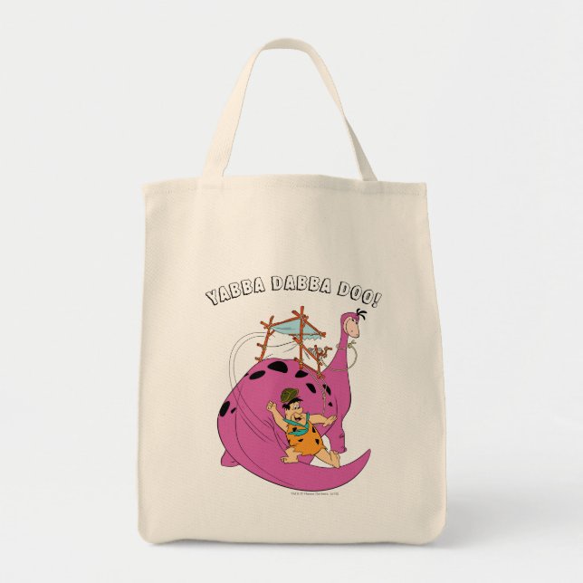 The Flintstones | Fred Sliding Down Tail Tote Bag (Front)