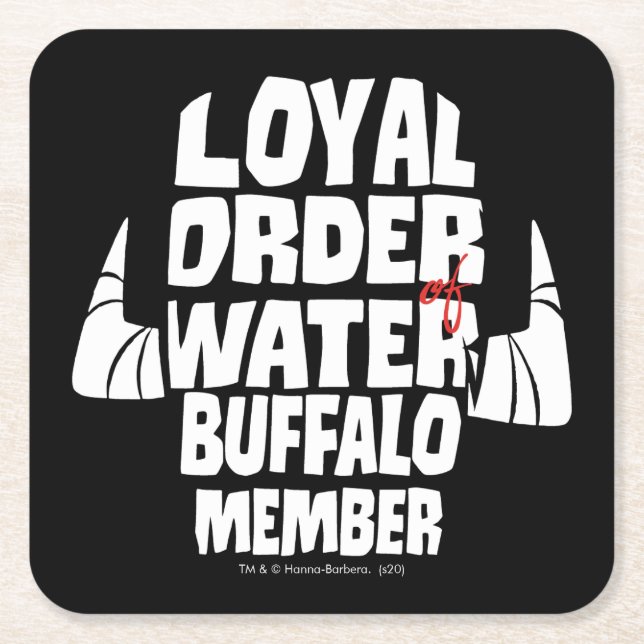 The Flintstones | Loyal Order Water Buffalo Member Square Paper Coaster (Front)