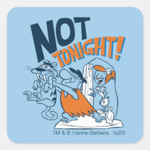 The Flintstones   Not Tonight! Square Sticker