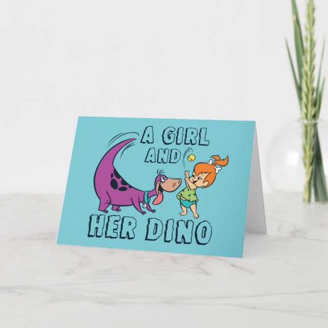 The Flintstones | Pebbles & Dino Play Ball Card (Front)