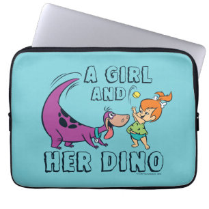 The Flintstones Pebbles & Dino Play Ball Laptop Sleeve