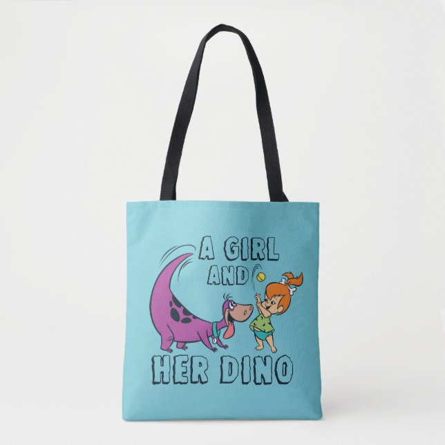 The Flintstones | Pebbles & Dino Play Ball Tote Bag (Front)