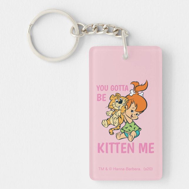 The Flintstones | Pebbles & Her Tiger Key Ring (Front)