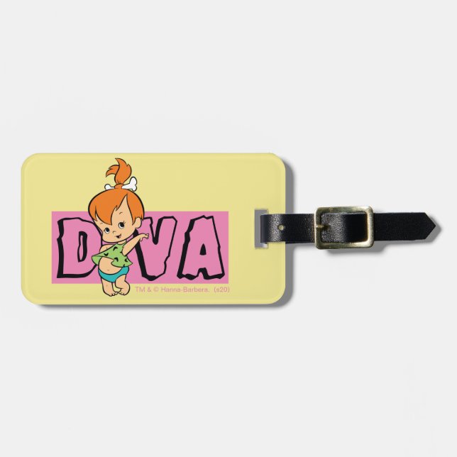 The Flintstones | Pebbles - Little Diva Luggage Tag (Front Horizontal)