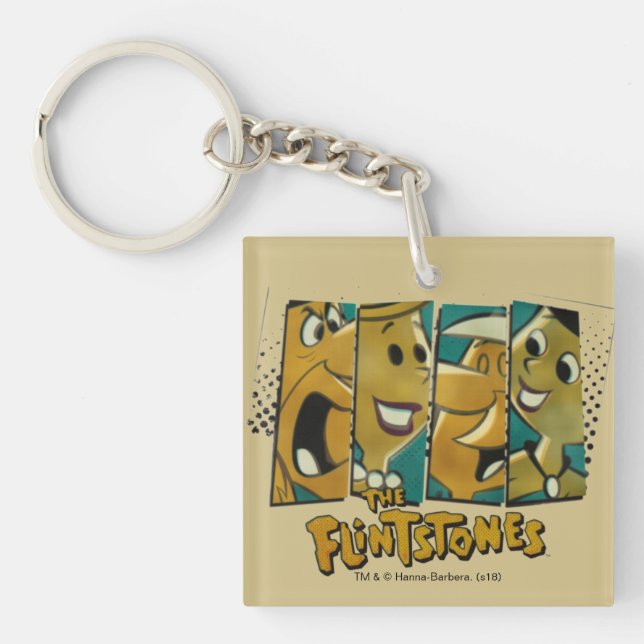 The Flintstones | Retro Comic Character Panels Key Ring (Front)