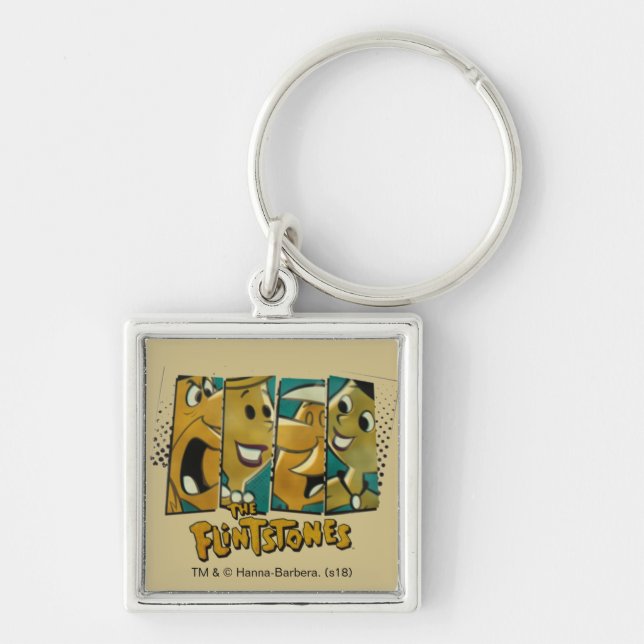 The Flintstones | Retro Comic Character Panels Key Ring (Front)