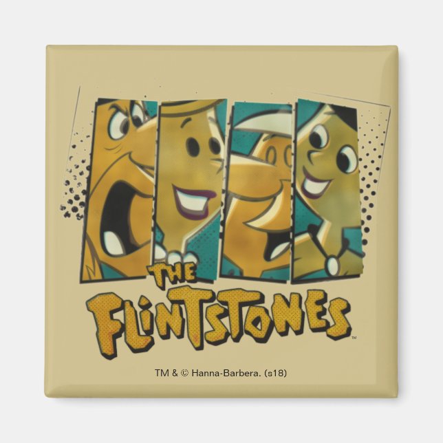 The Flintstones | Retro Comic Character Panels Magnet (Front)