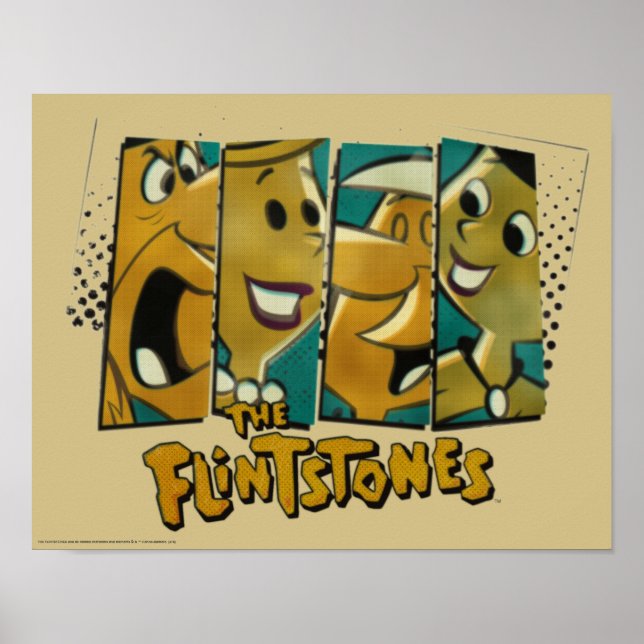 The Flintstones | Retro Comic Character Panels Poster (Front)