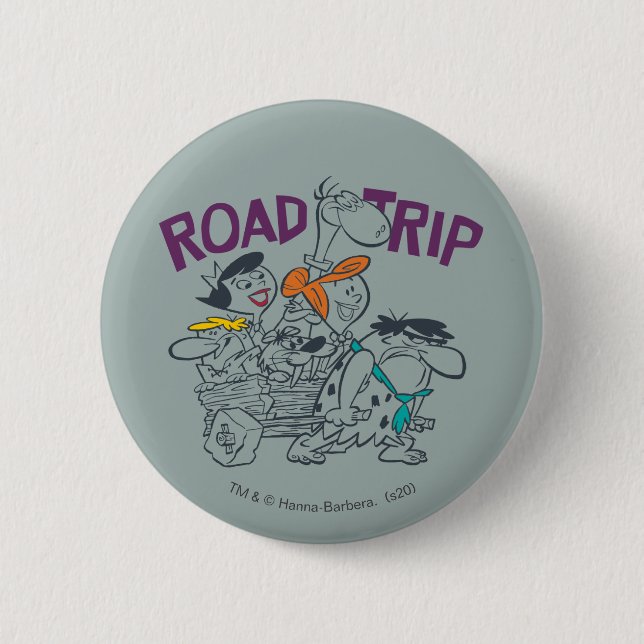 The Flintstones | Road Trip 6 Cm Round Badge (Front)