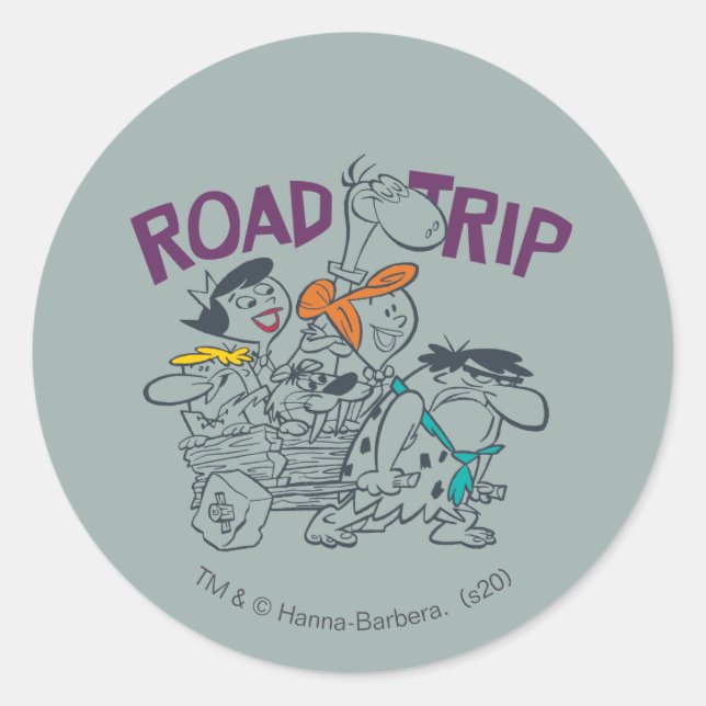 The Flintstones | Road Trip Classic Round Sticker (Front)