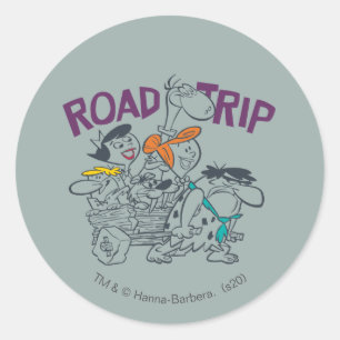 The Flintstones   Road Trip Classic Round Sticker