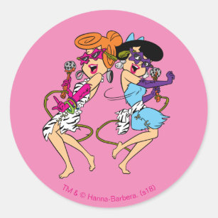 The Flintstones   Wilma & Betty Rock Stars Classic Round Sticker