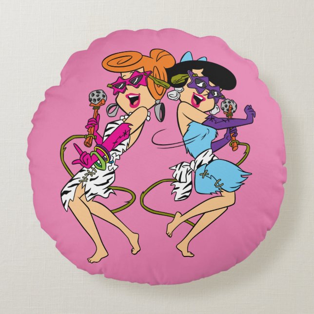 The Flintstones | Wilma & Betty Rock Stars Round Cushion (Front)