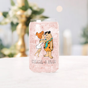 The Flintstones   Wilma Kissing Fred Can Glass
