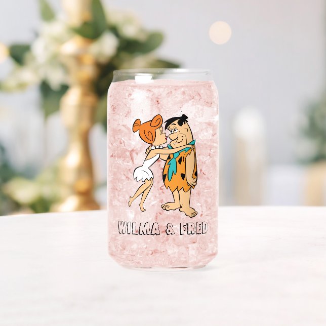 The Flintstones | Wilma Kissing Fred Can Glass (Insitu (Wedding))