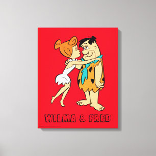 The Flintstones   Wilma Kissing Fred Canvas Print
