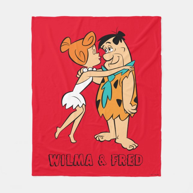 The Flintstones | Wilma Kissing Fred Fleece Blanket (Front)