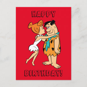 The Flintstones   Wilma Kissing Fred Postcard