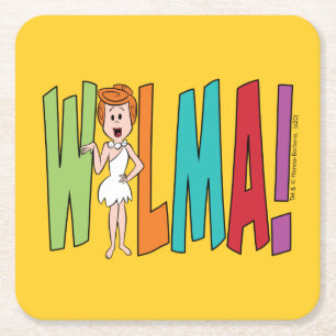 The Flintstones   WILMA! Square Paper Coaster