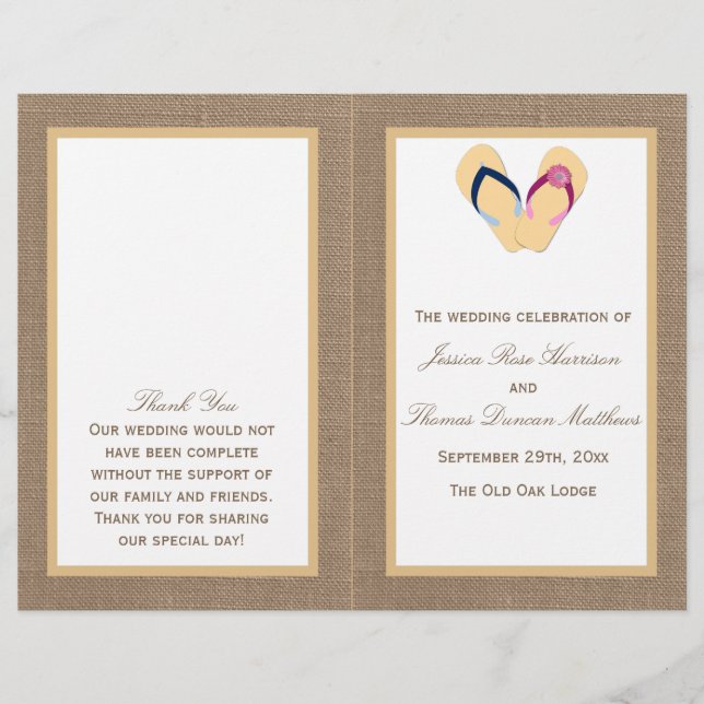 The Flip-Flop Sand Beach Burlap Wedding Collection (Front)