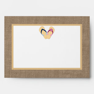 The Flip-Flop Sand Beach Burlap Wedding Collection Envelopes
