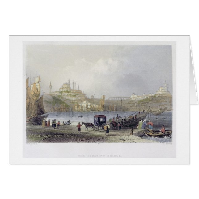 The Floating Bridge, Istanbul, engraved by J.C. Be (Front Horizontal)