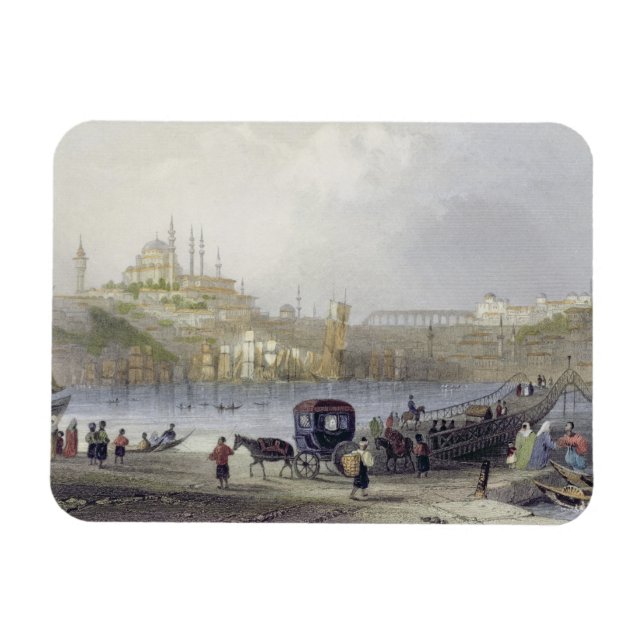 The Floating Bridge, Istanbul, engraved by J.C. Be Magnet (Horizontal)