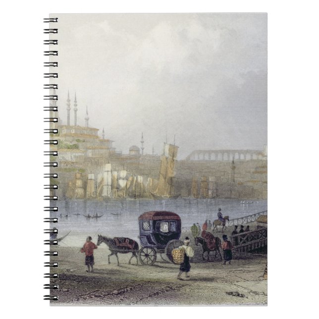 The Floating Bridge, Istanbul, engraved by J.C. Be Notebook (Front)