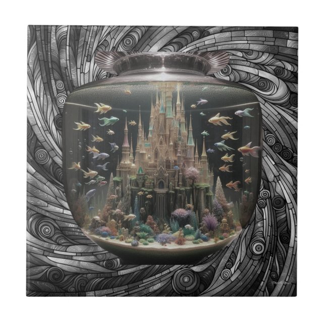 The floating Fish Bowl Ceramic Tile (Front)