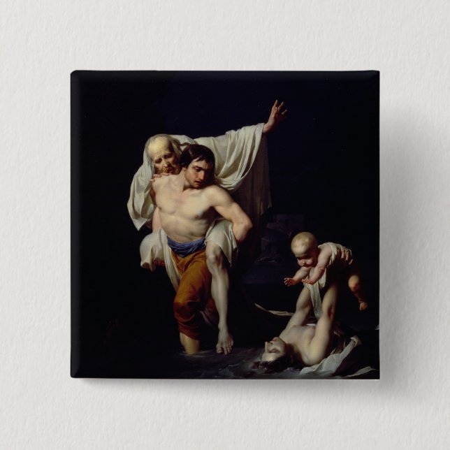 The Flood, c.1789 (oil on canvas) 15 Cm Square Badge (Front)