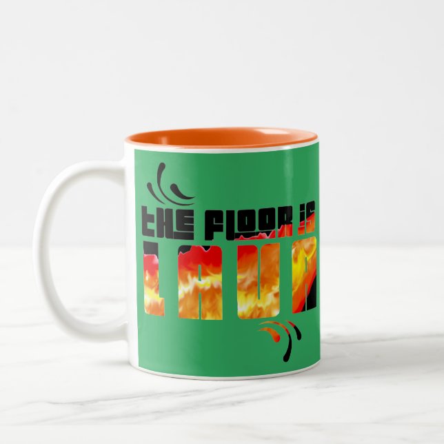The Floor is Lava Two-Tone Coffee Mug (Left)